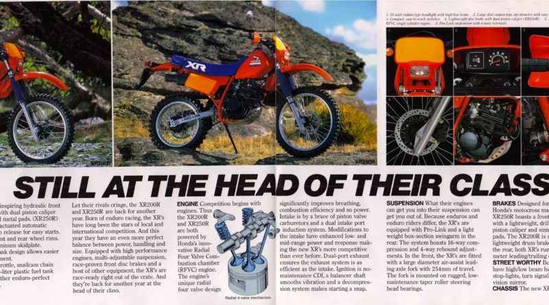 XR 250R my '84 brochure