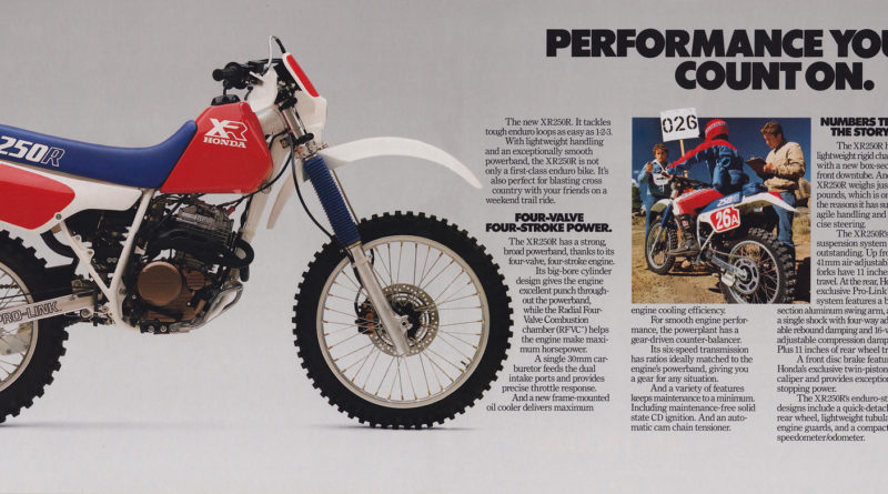 XR 250R my '86 brochure