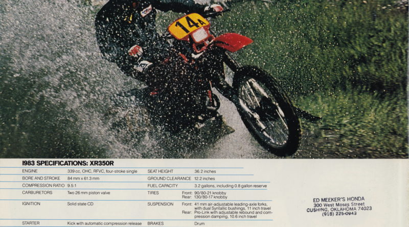 XR 350R my '83 brochure