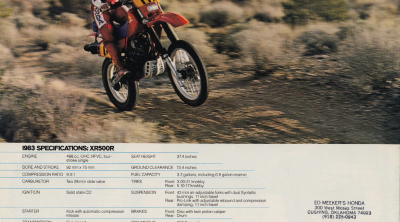 XR 500R my '83 brochure