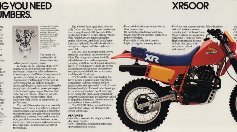 XR 500R my '83 brochure