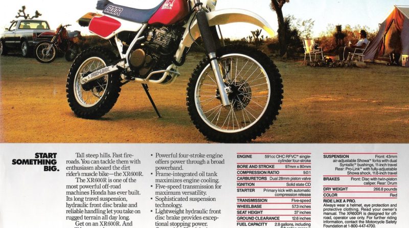 XR 600R my'87 brochure